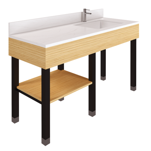 ADA VANITY WITH SHELF-METAL LEG-2427R-ACC