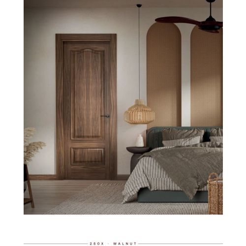 Classic collection door model 250X in Walnut with Valley handle in Black.