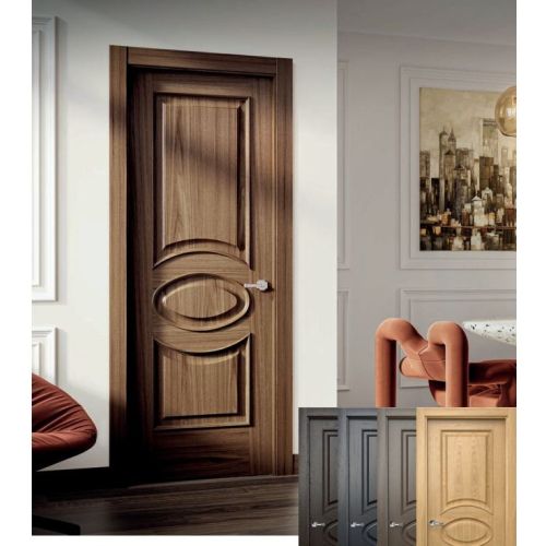 Classic collection door model 2030X in Walnut with Upper handle in Polished Chrome.
