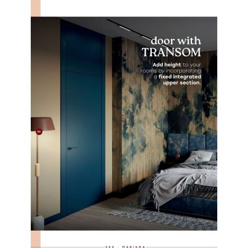 Lacquered collection door model 950 in Marisma with Plica handle in Graphite.