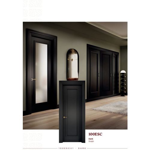 Lacquered collection door model 100ESC with Tab handle in Old Brass.