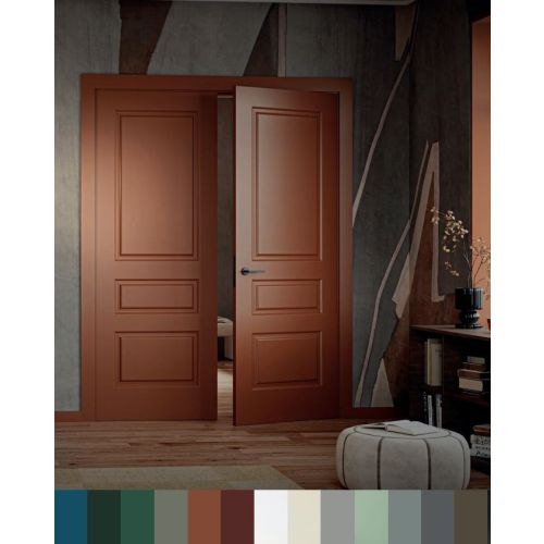 Lacquered collection door model 9430 in Ámbar with Elegance handle in Black.