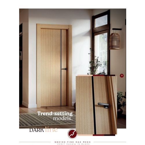 Live collection door model N80100 in Fine Oak Mesh with Cenit handle in Black.