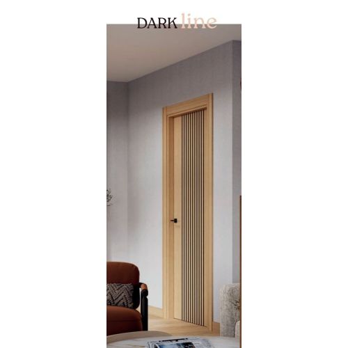 Live collection door model N81100 in Fine Oak Mesh with Flute handle in Black.