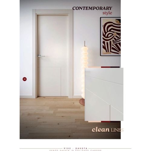 Live collection door model 9102 in Dakota with Kenzo handle in Polished Chrome.
