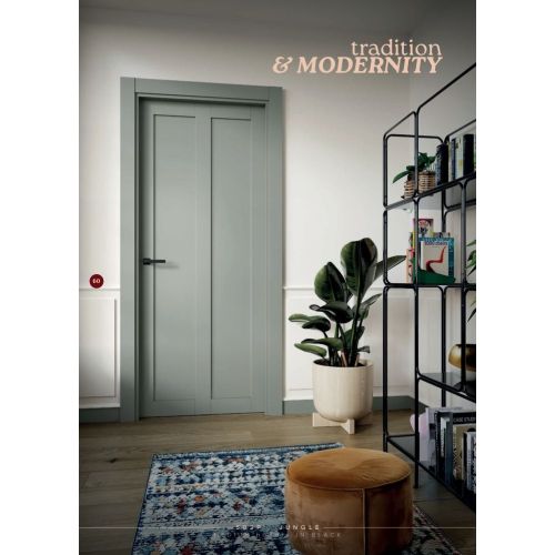 Live collection door model 502P in Jungle with Medium handle in Black.