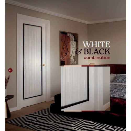 Live collection door model 9122N in White SR with Elegance handle in Polished Brass.