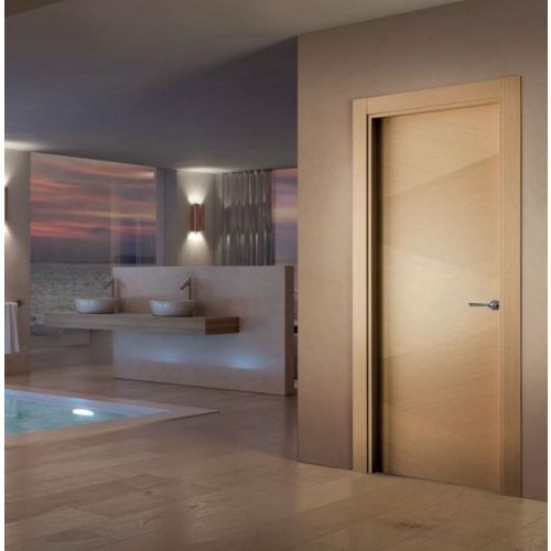 Minimal collection door model K05 in Uniform Decapé with Pistón handle in Polished Nickel.