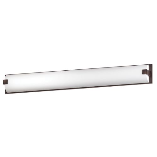 26"W DARK BRONZE VANITY LIGHT WITH FROSTED ACRYLIC SHADE