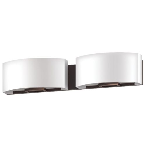 24"W DARK BRONZE VANITY LIGHT WITH FROSTED ACRYLIC SHADE