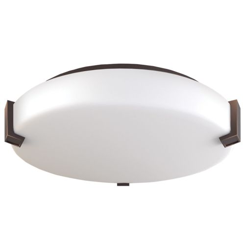 12"W DARK BRONZE CEILING LIGHT WITH FROSTED ACRYLIC SHADE